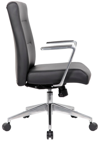 Boss Modern Conference Room Chair with Aluminum Arms and Base [B8886AL-AMBK] Boss Office Products Executive Chair B8886AL-AMBK