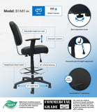 Boss Oversized Drafting Stool [B1681-BK] Boss Office Products Drafting Chair B1681-BK