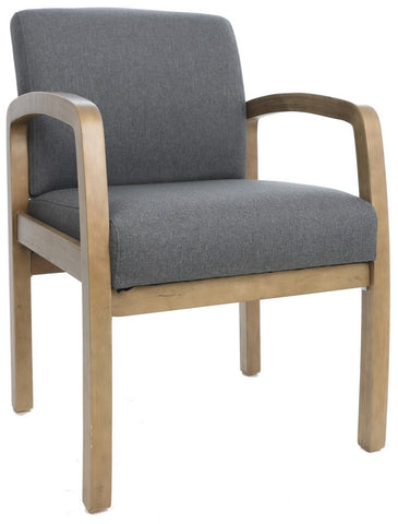 Boss Quick Assembly Wood Guest Chair [B9580BK-BK] Boss Office Products Driftwood / Slate Grey Guest Chair B9580DW-SG
