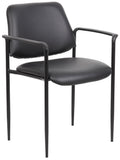 Boss Upholstered Stacking Chair [B9503] Boss Office Products Black Caresoft CS Stacking Chair B9503-CS