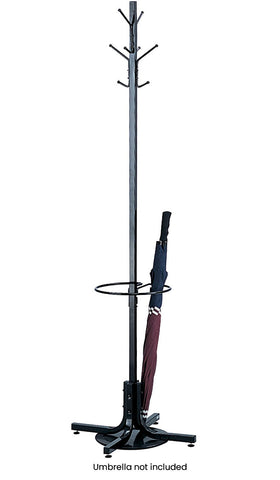 Coat Rack with Umbrella Stand Black [4168BL] Safco Coat Rack 4168BL