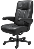 ERA Office Chairs OF-COMDR Commander black big and tall chair, front angled view with padded arms