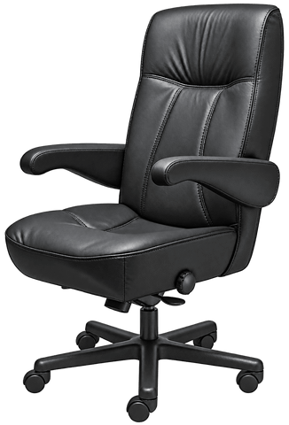 ERA Office Chairs OF-COMDR Commander black big and tall chair, front angled view with padded arms
