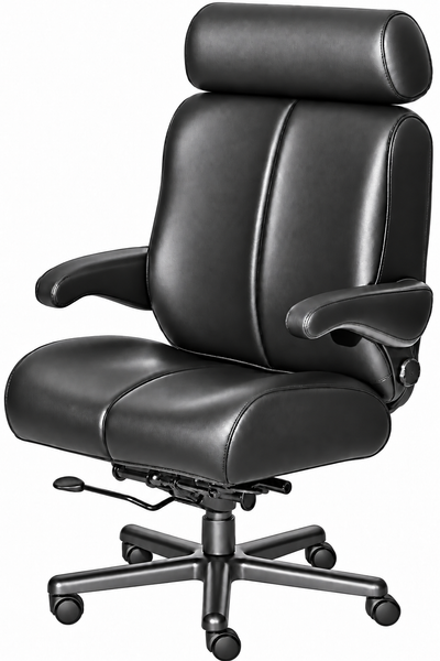 ERA Office Chairs OF-BIGS Big Sur black executive office chair, front angled view with wide headrest