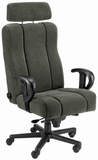 ERA Office Chairs OF-CAPT Captain gray fabric executive call center chair, front angled view with headrest
