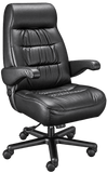 ERA Office Chairs OF-EXPL Explorer black executive office chair, front angled view with padded high back