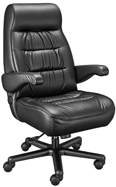ERA Office Chairs OF-EXPL Explorer black executive office chair, front angled view with padded high back
