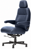 ERA Office Chairs OF-HENRY Henry navy blue office chair, front angled view with headrest