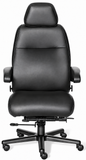 ERA Office Chairs OF-HENRY Henry black big and tall office chair, front view of seat and headrest