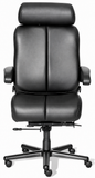ERA Office Chairs OF-MARA Marathon black office chair, front view showing headrest and wide seat