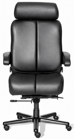 ERA Office Chairs OF-MARA Marathon black office chair, front view showing headrest and wide seat