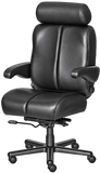 ERA Office Chairs OF-MARA Marathon black big and tall office chair, front angled view with headrest