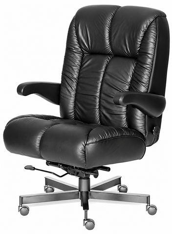 ERA Office Chairs OF-NEWPU Newport Ultra Plush black executive chair, front angled view with polished base