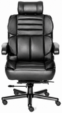 ERA Office Chairs OF-PACI Pacifica black executive chair, front view with headrest and padded seat