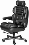 ERA Office Chairs OF-PACI Pacifica black big and tall executive chair, front angled view with headrest