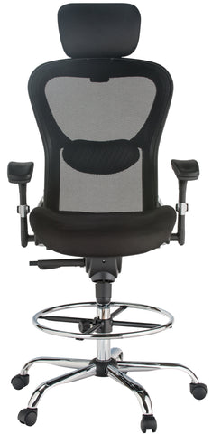 Harwick Deluxe Ergonomic Mesh Drafting Stool with Headrest [3052D] Harwick Drafting Chair