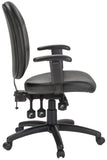 Harwick Ergonomic Genuine Leather Office Task Chair [6058C-L] Harwick Genuine Leather - Black / Standard Rolling Casters - Included Task Chair 6058C-L