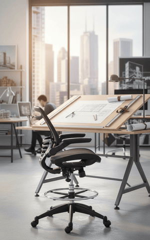 Harwick Evolve Mesh Big and Tall Drafting Chair - Dark Knight Edition [2250D-DRK] Harwick Mesh Chair