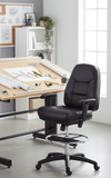 Harwick Multi-Function Leather Drafting Chair [100KL] Harwick Drafting Chair