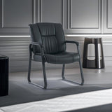 Harwick Premium Top Grain, Genuine Leather Waiting Room Chair with Sled Base [960L] Harwick Guest Chair 960L