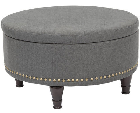 INSPIRED by Bassett Augusta Storage Ottoman [BP-AUOT32] Office Star Charcoal Fabric Ottoman BP-AUOT32-K26