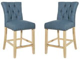 INSPIRED by Bassett Preston 24" Counter Stool, 2-Pack [BP-PSBS24K-M36] Office Star Marlow Indigo Bar Stool BP-PSBS24K-M36