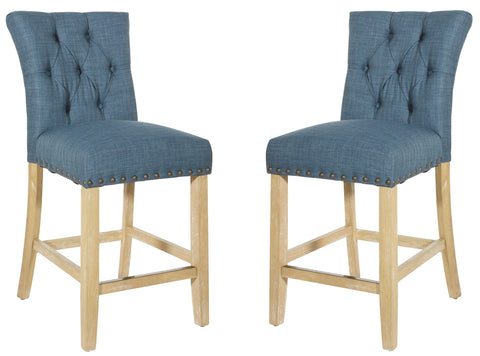INSPIRED by Bassett Preston 24" Counter Stool, 2-Pack [BP-PSBS24K-M36] Office Star Marlow Indigo Bar Stool BP-PSBS24K-M36