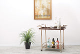 Isabella Wine Cart Bronze Glass Top, Champagne Metal Frame [BEL37-CHG] Office Star Wine Cart BEL37-CHG