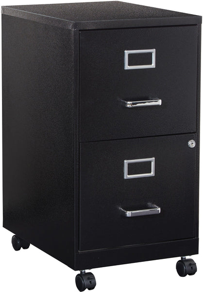 Office Star 2 Drawer Mobile Metal File Cabinet [CF2DRM] Office Star Black File Cabinet CF2DRM-T3