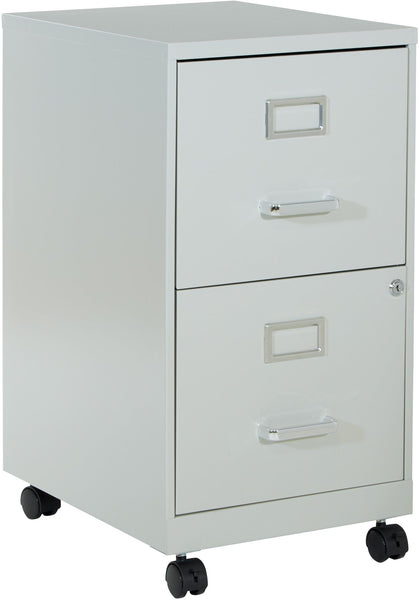 Office Star 2 Drawer Mobile Metal File Cabinet [CF2DRM] Office Star Grey File Cabinet CF2DRM-2