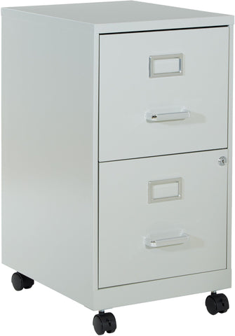 Office Star 2 Drawer Mobile Metal File Cabinet [CF2DRM] Office Star Grey File Cabinet CF2DRM-2