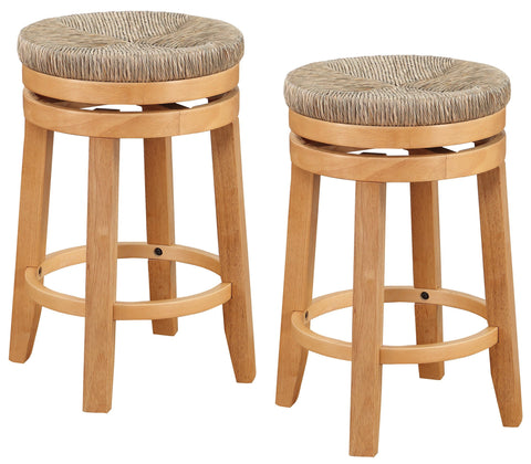 Office Star 26" Swivel Stool, 2-Pack [MET262] Office Star Natural Woodgrain Bar Stool MET262-NT