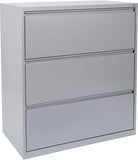 Office Star 3 Drawer Lateral File With Core-Removeable Lock & Adjustable Glides [LF3] Office Star 36" Silver LF336-SV