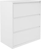Office Star 3 Drawer Lateral File With Core-Removeable Lock & Adjustable Glides [LF3] Office Star 36" White LF336-WH