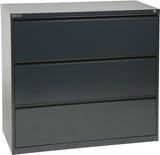 Office Star 3 Drawer Lateral File With Core-Removeable Lock & Adjustable Glides [LF3] Office Star 42" Charcoal LF342-C