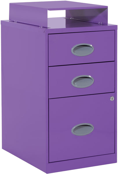 Office Star 3 Drawer Metal File Cabinet [CF3DR] Office Star Purple File Cabinet CF3DR-512