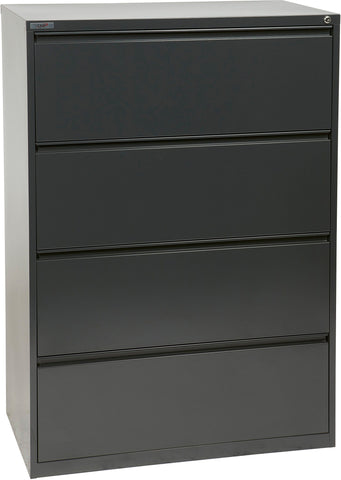Office Star 4 Drawer Lateral File With Core-Removeable Lock & Adjustable Glides [LF4] Office Star 36" Charcoal LF436-C