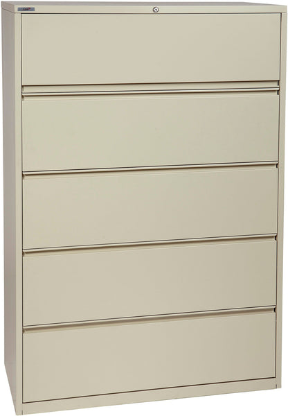 Office Star 5 Drawer Lateral File With Core-Removeable Lock & Adjustable Glides [LF5] Office Star 42" Putty LF542-P