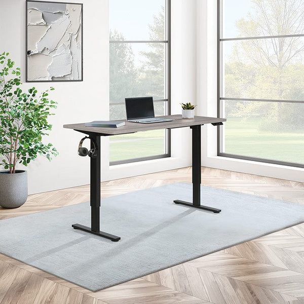 Office Star 60" Sit Stand Electric Height Adjustable Desk [PMO6024] Office Star Light Grey Top / Black Base Adjustable Height Tables PMO6024B-LG