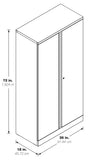 Office Star ST723618 72" High Storage Cabinet With 4 Adjustable Shelf, dimension diagram