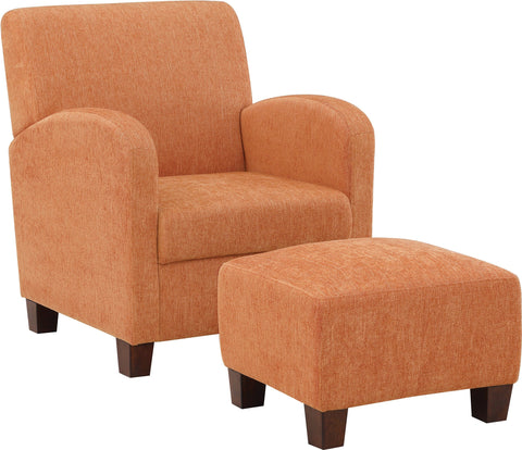 Office Star Aiden Chair & Ottoman Herringbone [ADN] Office Star Herringbone Orange ADN-H22