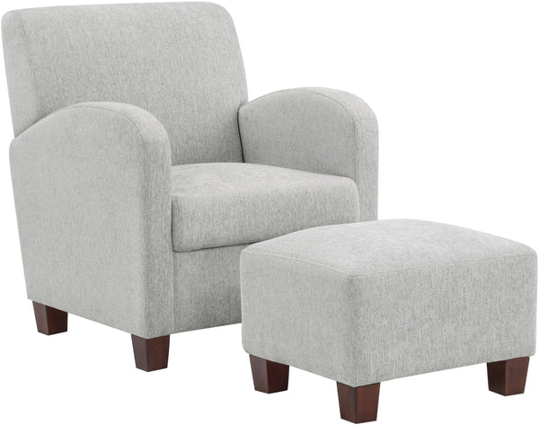 Office Star Aiden Chair & Ottoman Herringbone [ADN] Office Star Herringbone Smoke ADN-H14