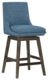 Office Star Allingham 26" Swivel Stool [ALH26] Office Star Navy Fabric - Grey Bar Stool ALH26GY-L39