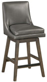 Office Star Allingham 26" Swivel Stool [ALH26] Office Star Pewter Faux Leather - Grey Bar Stool ALH26GY-PD26T