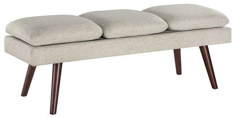 Office Star Amanda 54" Mid-Century Bench [AMD54] Office Star Linen Bench AMD54-L45