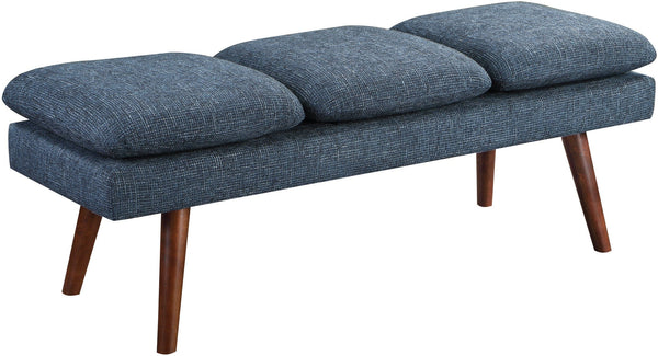 Office Star Amanda 54" Mid-Century Bench [AMD54] Office Star Navy AMD54-SF2