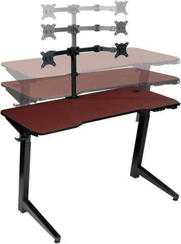 Office Star Arena 1337 Battlestation Gaming Dsk [AR1337] Office Star Red Carbon Fiber/Black AR1337-RCF