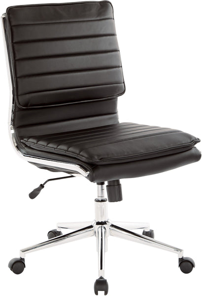 Office Star Armless Mid Back Manager's Faux Leather Chair [SPX23592C] Office Star Black SPX23592C-U6