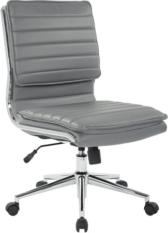 Office Star Armless Mid Back Manager's Faux Leather Chair [SPX23592C] Office Star Charcoal SPX23592C-U42