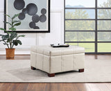 Office Star Ave Six Detour Strap Ottoman Faux Leather [DTR3030S] Office Star Cream Faux Leather Ottoman DTR3030S-U28
